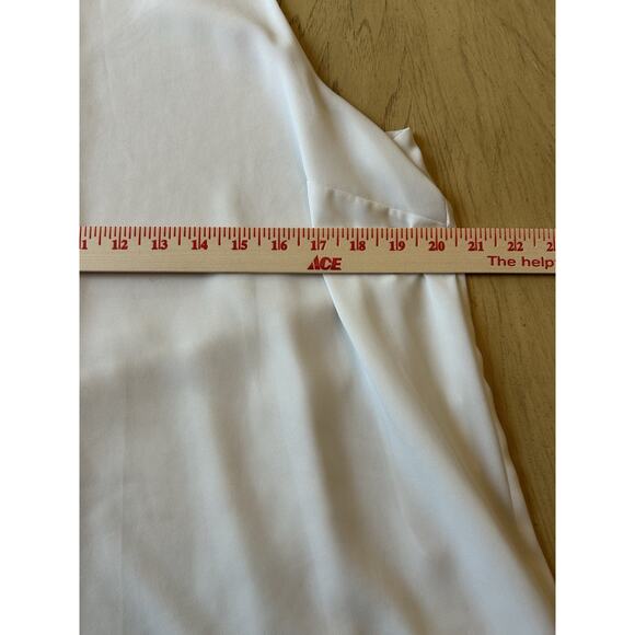 Vince Camuto Womens Blouse Ivory Chiffon Layered Sleeveless Fairycore Casual L - Picture 6 of 8